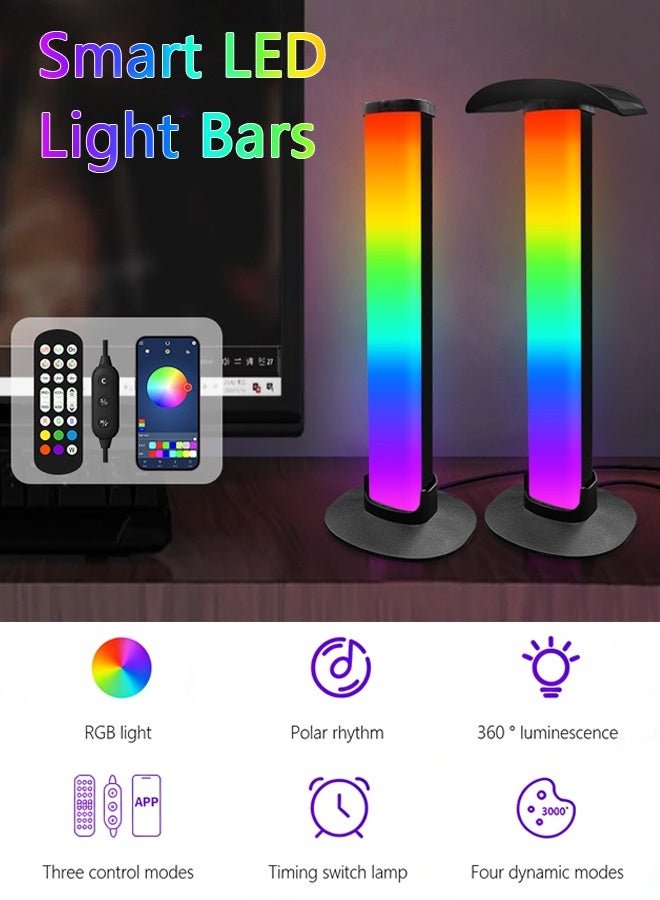 LOKIPA Smart LED Light Bars with Music Sync & App Control, RGB Gaming Lights for TV PC Monitor Backlight, USB Powered Mood Lighting with Voice Control & Dynamic Scene Modes for Gaming Setup, Room Decor - Image 1