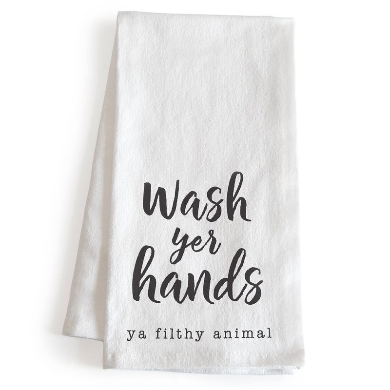 MAINEVENT Wash Your Hands Ya Filthy Animal Hand Towel 18x24 Inch Kitchen Funny Dish Towel with Funny Saying