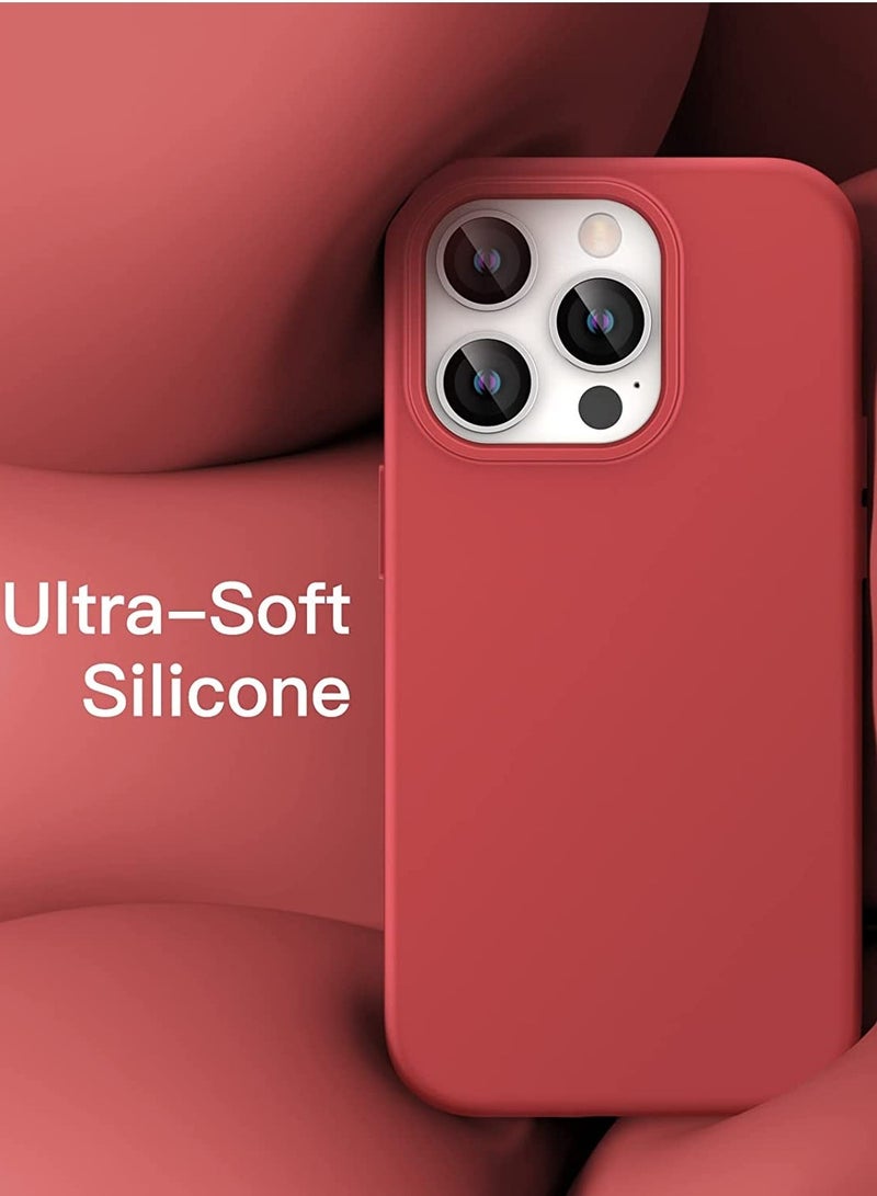 ELTRAZONE Silicone Case for iPhone 14 Pro 6.1-Inch, Silky-Soft Touch Full-Body Protective Phone Case, Shockproof Cover with Microfiber Lining (Red) - Image 5