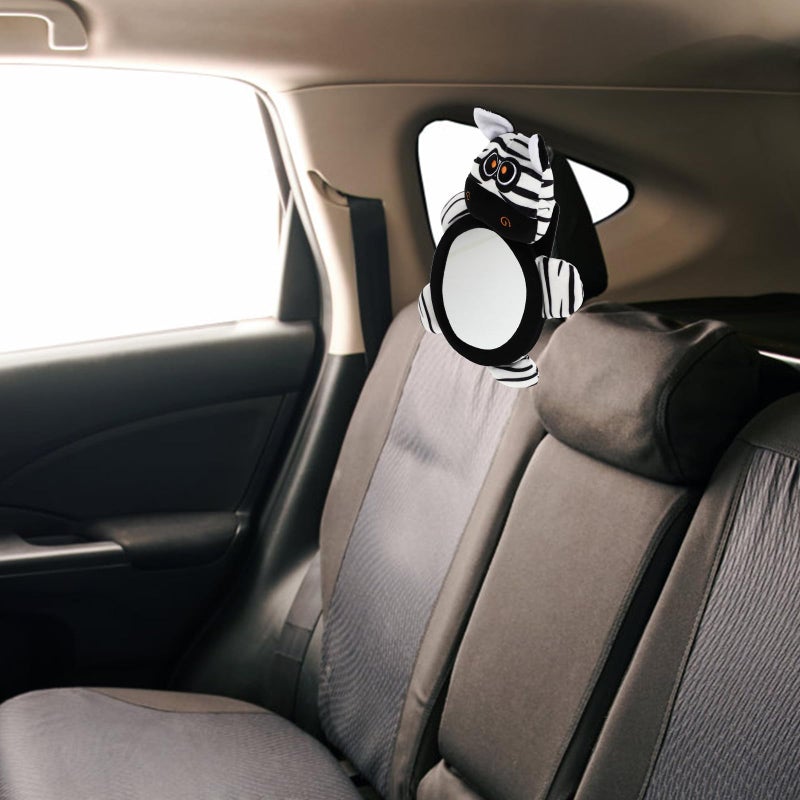 Black And White Zebra Backseat Observation Mirror For Car Safety Rearview - Image 5