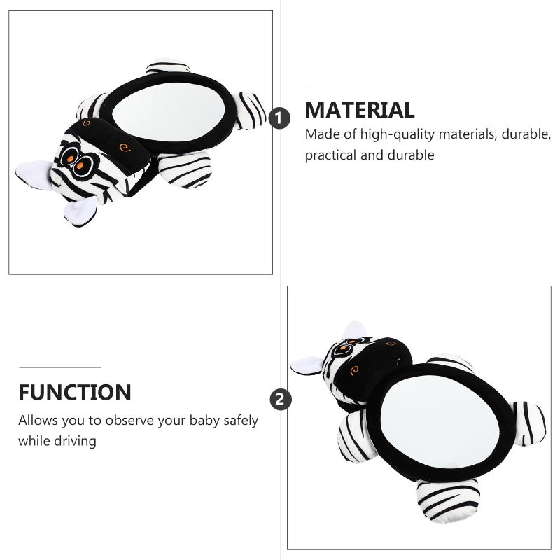 Black And White Zebra Backseat Observation Mirror For Car Safety Rearview - Image 4