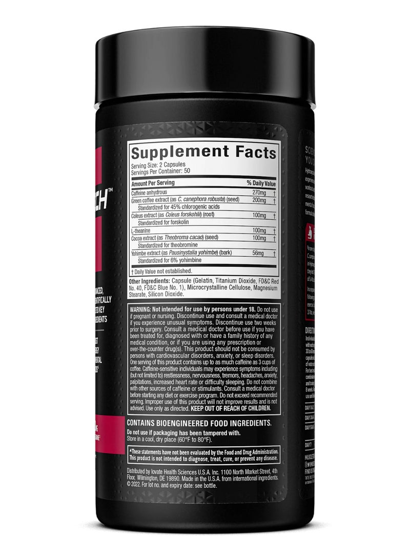 MuscleTech Hydroxycut Hardcore Elite Weight Loss and Energy Supplement with 200mg Green Coffee, 100mg Coleus Forskohlii & 100mg L-Theanine, Thermogenic Fat Burner for Men & Women, 100 Rapid-Release Caps. - Image 2