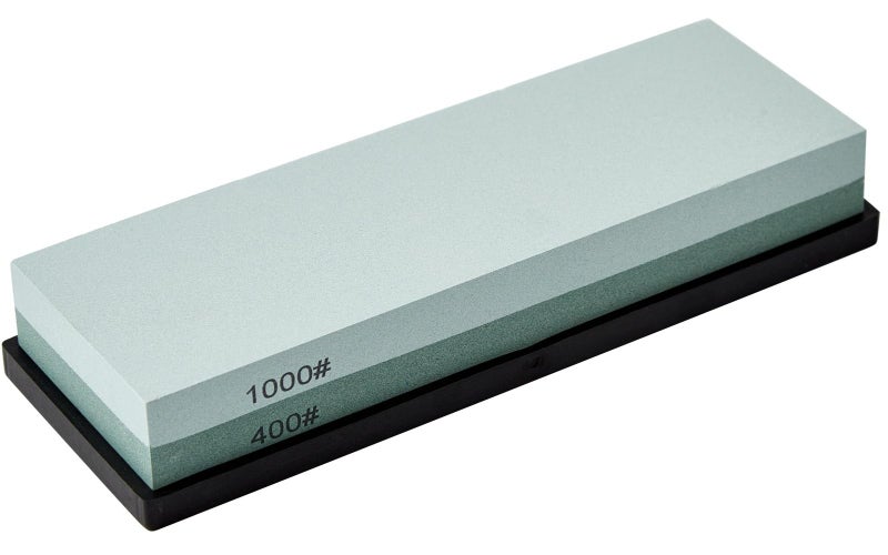 HiramWare Knife Sharpening Stone with Non-slip Rubber Base, 400/1000 Grit Premium Whetstone, Double-Sided Knife Sharpener for Kitchen, Waterstone for Honing Blades Manually - Image 1