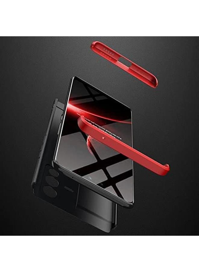 erorex 360 Degree Full Protection Cell Phone Cover Hard Plastic Matte Case With Back Cameras Protection 2In1 Compatible With Vivo Vivo V23 5G Screen Size 6.44 Inch Black Red - Image 2