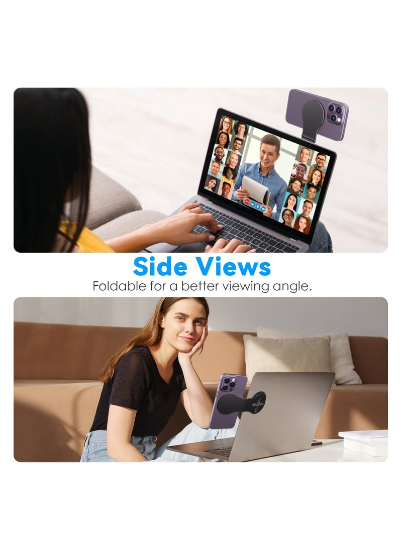 SYOSI, Magnetic Phone Holder for Laptop, Adjustable Cell Phone Stand Designed for Magsafe, Computer Monitor Side Mount Clip for iPhone, for Home Work Office - Image 3