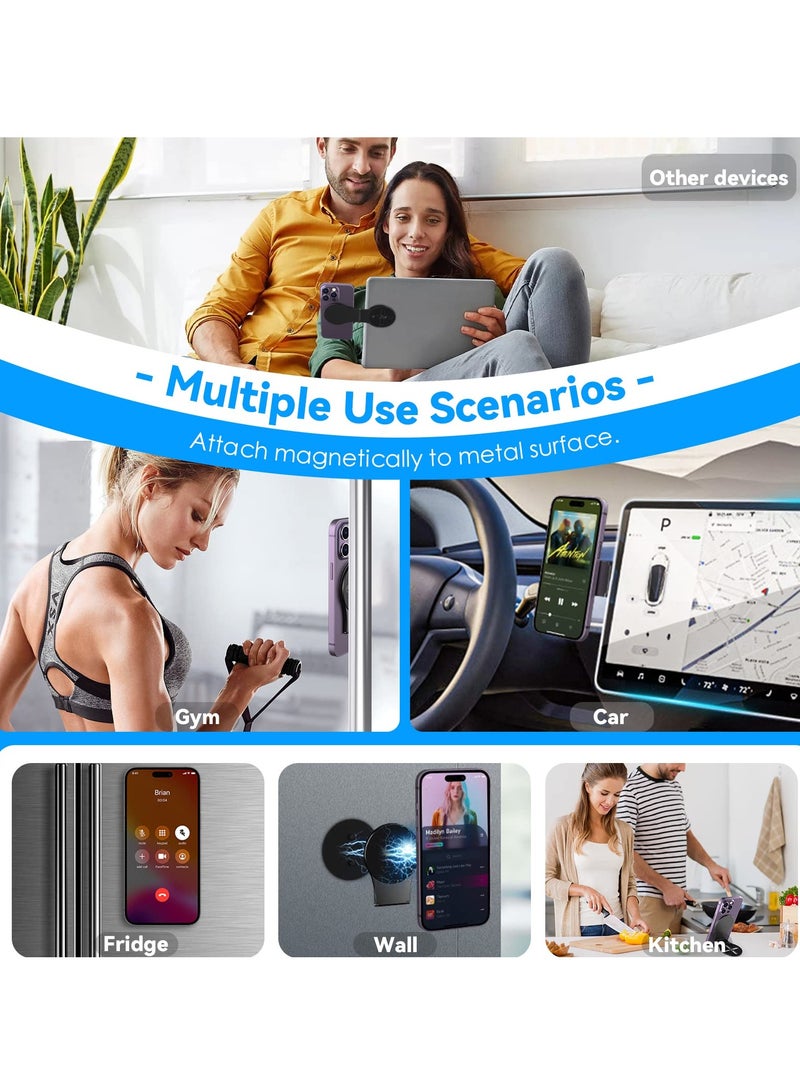 SYOSI, Magnetic Phone Holder for Laptop, Adjustable Cell Phone Stand Designed for Magsafe, Computer Monitor Side Mount Clip for iPhone, for Home Work Office - Image 4