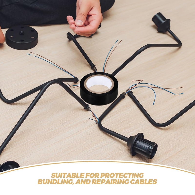 Black Electrical Insulation Tape 10 Rolls High Temperature Wire Protection Industrial Use - Image 4