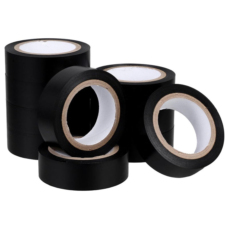 Black Electrical Insulation Tape 10 Rolls High Temperature Wire Protection Industrial Use - Image 2