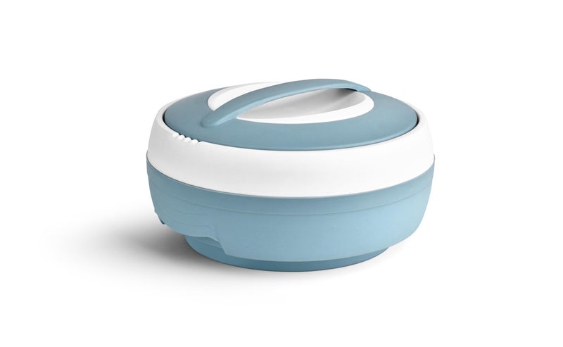 Asian Plastowares - Cosmos Casserole (1000 ml) | BPA-Free | Food Grade | Keeps Food Hot | Ideal for Serving, Gifts for Diwali & Housewarming | Airtight Casserole | Hot Box for Chapati |Bluish Grey - Image 1