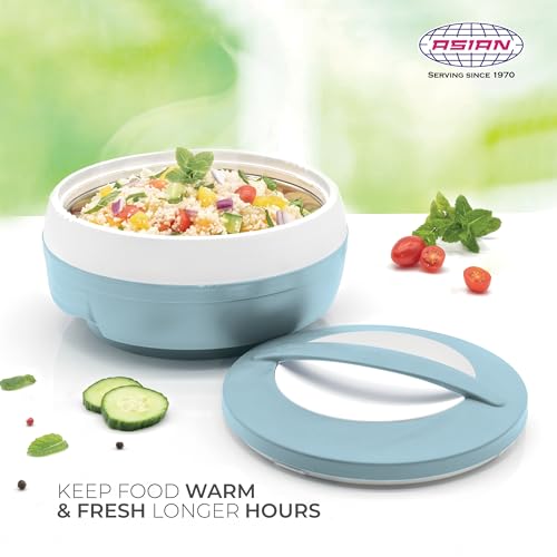 Asian Plastowares - Cosmos Casserole (1000 ml) | BPA-Free | Food Grade | Keeps Food Hot | Ideal for Serving, Gifts for Diwali & Housewarming | Airtight Casserole | Hot Box for Chapati |Bluish Grey - Image 2
