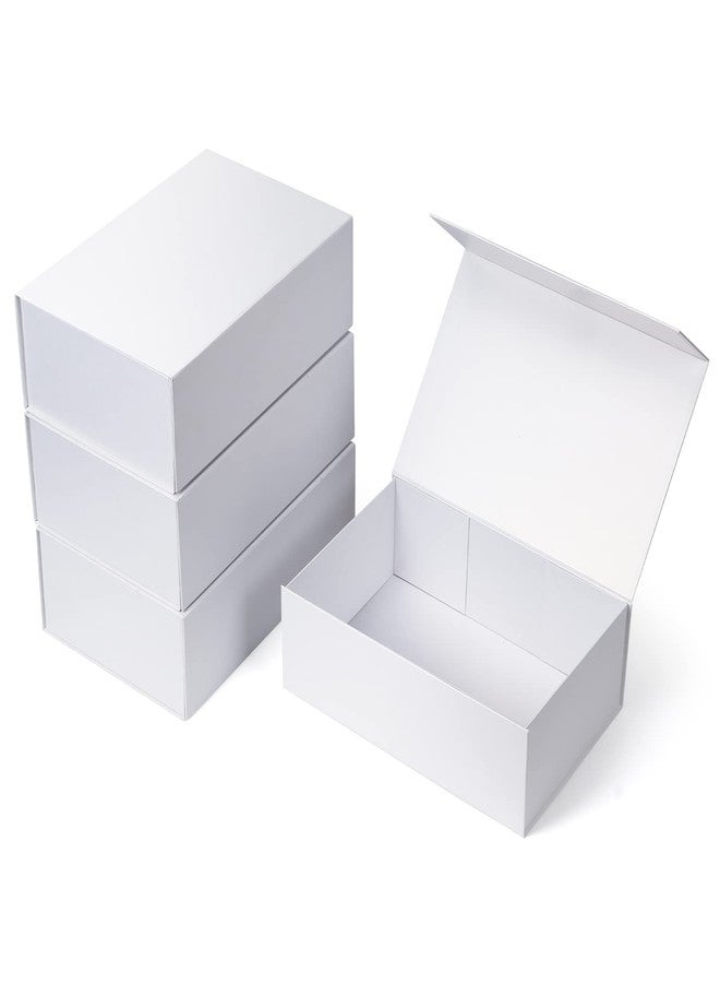 Ditwis 4 Pack 12x8x4 Inches Gift Boxes with Magnetic Closure Lids, White Magnetic Box for Wedding, Groomsmen Bridesmaid Proposal, Birthdays, Mother's Day - Image 1