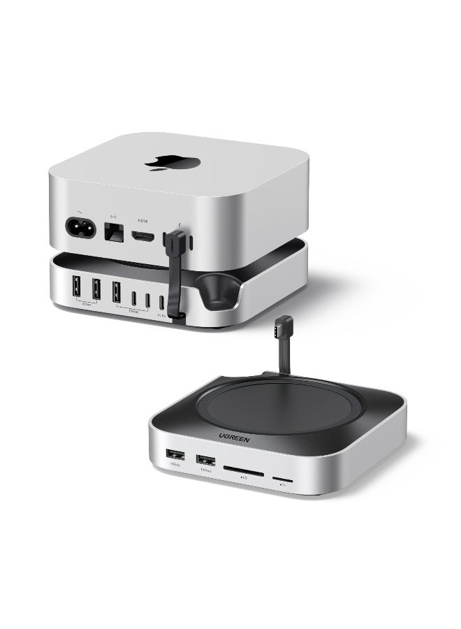 Ugreen Mac Mini M4/M4 Pro Dock Hub with 10Gbps NVMe SSD Enclosure (Up to 8TB), USB C Hub with 3x USB-A 10Gbps, 2x USB-A 3.0, 2x USB-C 10Gbps, 170MB/s SD/TF, Dock Station & Extension for Mac Mini M4/M4 Pro - Image 2