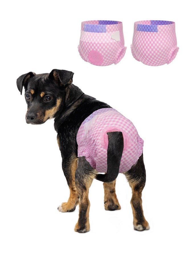 Pet Soft - Pet Soft Doggie Diapers Female - Disposable Dog Diapers for Girl Puppies Cats Diapers with Adjustable Tail Hole Cute Pink 36pcs (M, Pink) - Image 1