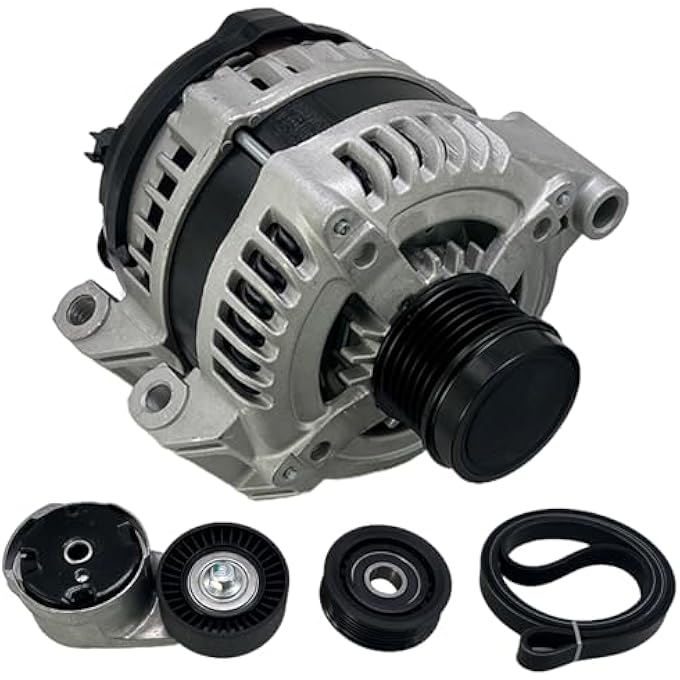 WHEELZEN Alternator With Drive Belt Tensioner & Idler Pulley & Belt Kit Fit for Chrysler 200 Town & Country Dodge Avenger Grand Caravan Journey Ram C/V V6 3.6L, Replace 4801624AD 68272108AA 68272108AB - Image 1
