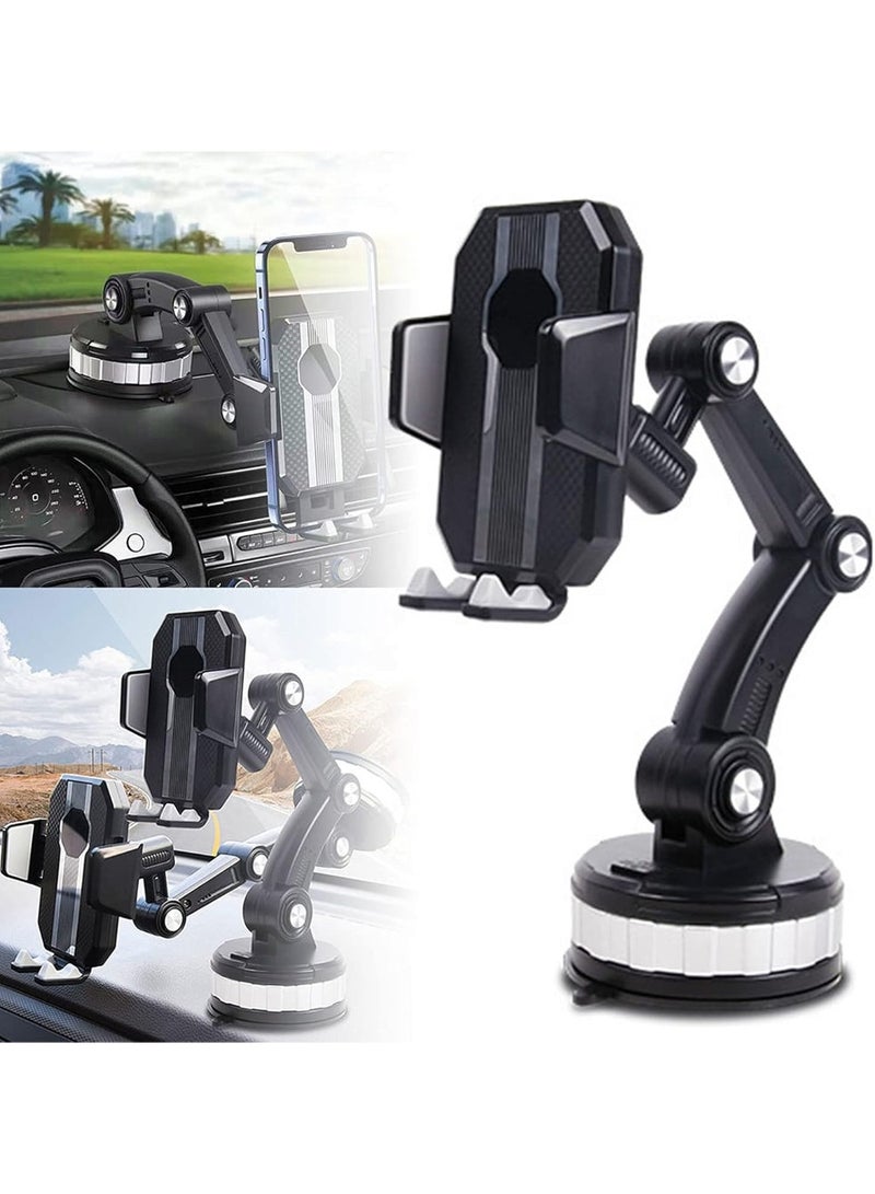 حامل موبايل للسيارة 360 درجة - قاعدة تثبيت ذكية للهواتف الذكية بآلية شفط لاصقة متطورة - حامل زجاج أمامي فائق الثبات - متوافق مع آيفون وسامسونج وجميع الجوالات - Image 1