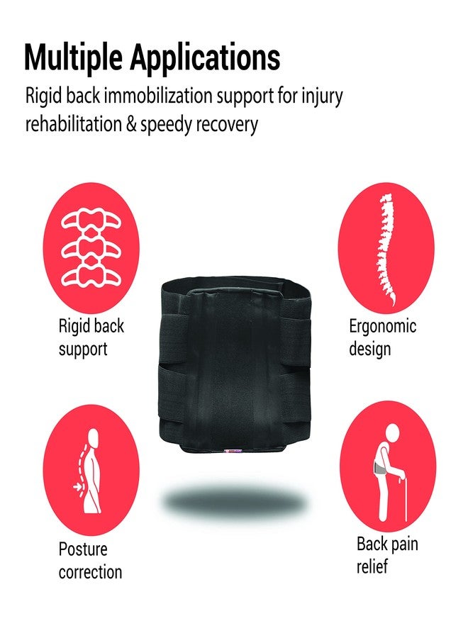 SandPuppy Backbrace Contoured - Back Belt For Back Pain ( Small ) | Back Pain Belt For Women | Back Pain Belt For Men | Lumbar Support Belt | Rigid Immobilization Back Support Belt | Suitable for Belly Size 26 - 32 Inches - Image 3
