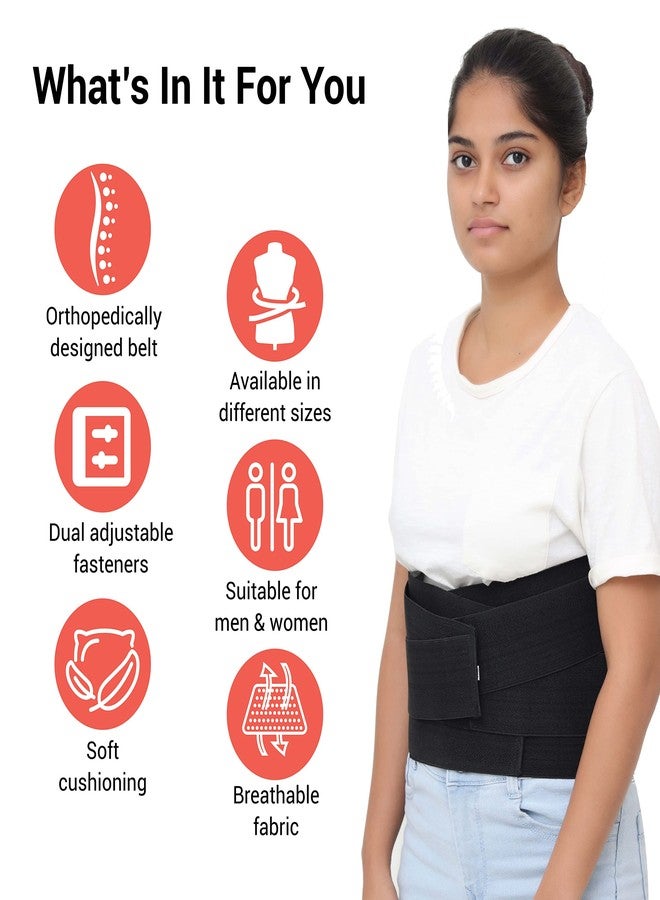 SandPuppy Backbrace Contoured - Back Belt For Back Pain ( Small ) | Back Pain Belt For Women | Back Pain Belt For Men | Lumbar Support Belt | Rigid Immobilization Back Support Belt | Suitable for Belly Size 26 - 32 Inches - Image 4