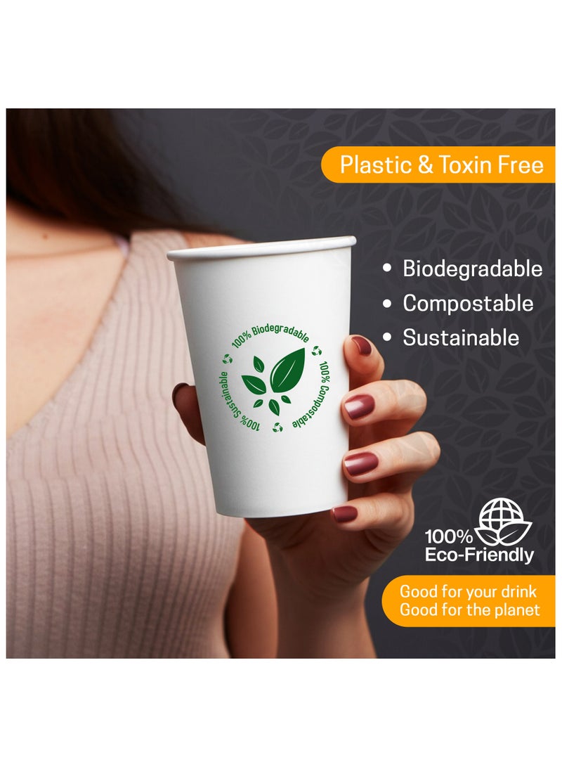 EcoEdge EcoEdge 6.5 Oz Disposable Heavy-Duty Party Paper Cups (Pack of 25) | For Tea, Coffee or Iced Beverages | Leakproof, Eco-Friendly, Sustainable, Sturdy | Elegant Plastic Free Cups | 100% Compostable  - Image 2
