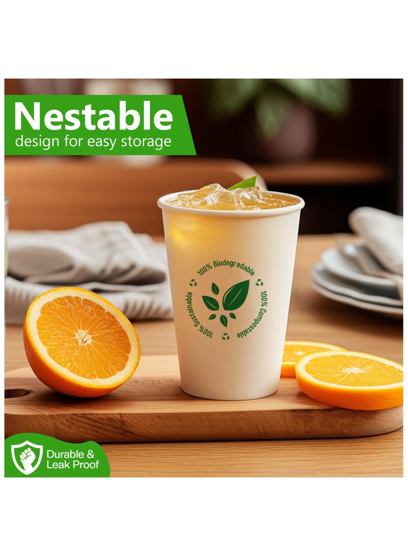 EcoEdge EcoEdge 6.5 Oz Disposable Heavy-Duty Party Paper Cups (Pack of 25) | For Tea, Coffee or Iced Beverages | Leakproof, Eco-Friendly, Sustainable, Sturdy | Elegant Plastic Free Cups | 100% Compostable  - Image 3