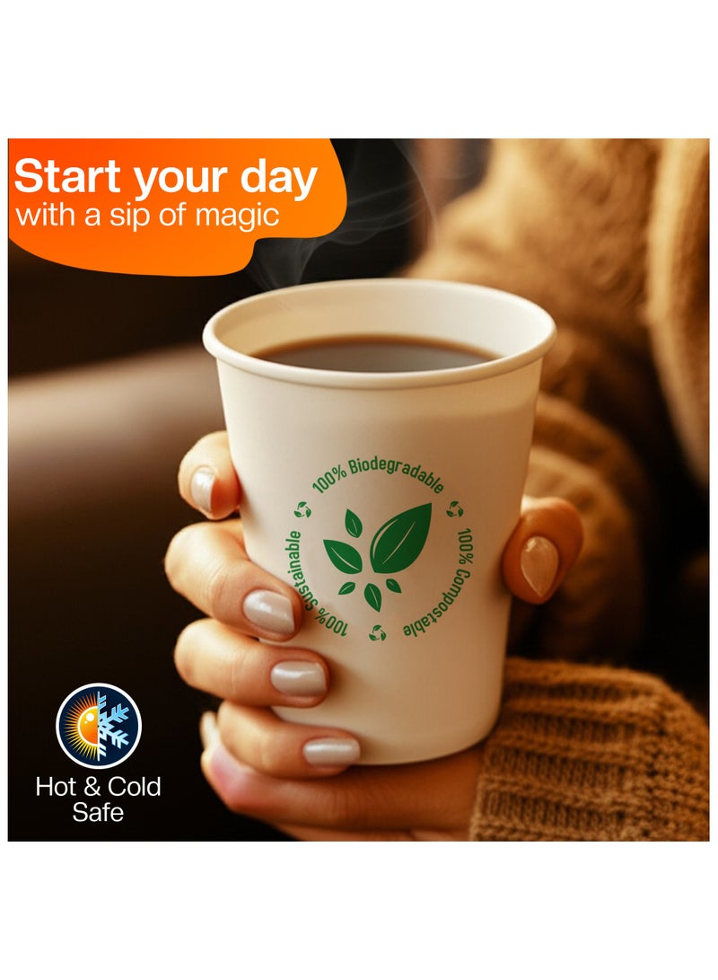 EcoEdge EcoEdge 6.5 Oz Disposable Heavy-Duty Party Paper Cups (Pack of 25) | For Tea, Coffee or Iced Beverages | Leakproof, Eco-Friendly, Sustainable, Sturdy | Elegant Plastic Free Cups | 100% Compostable  - Image 5
