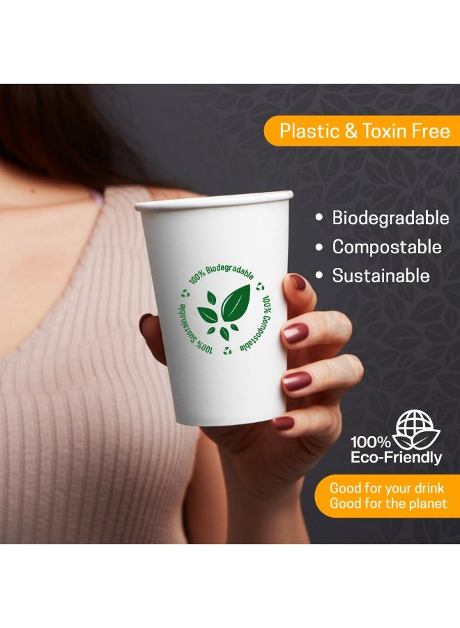 EcoEdge 6.5 Oz Disposable Heavy-Duty Party Paper Cups (Pack of 25) | For Tea, Coffee or Iced Beverages | Leakproof, Eco-Friendly, Sustainable, Sturdy | Elegant Plastic Free Cups | 100% Compostable - Image 3
