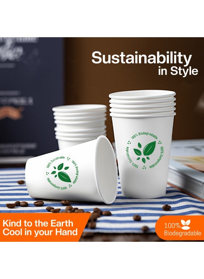 EcoEdge 6.5 Oz Disposable Heavy-Duty Party Paper Cups (Pack of 25) | For Tea, Coffee or Iced Beverages | Leakproof, Eco-Friendly, Sustainable, Sturdy | Elegant Plastic Free Cups | 100% Compostable - Image 5