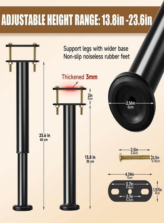 Laowu Adjustable Height Bed Support Legs 13.8-23.6 inch, Bed Frame Center Support Legs for Bed Frame/Bed Center Slat/Furniture, Heavy Duty Metal Bed Replacement Legs Bed Slats Support Legs, Upgraded Version - Image 2
