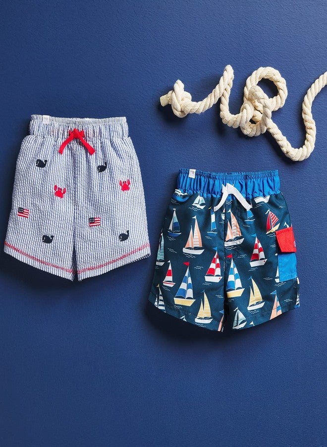 Mud Pie Boys Sailboat Swim Trunks, Large - Image 2