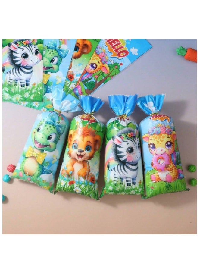 Eid Gift Bags – Set of 25 Plastic Gift Bags with Gold Ribbon Ties for Gifts and Sweets, Perfect for Eid Celebrations, Birthday Parties, and Baby Showers - Image 1