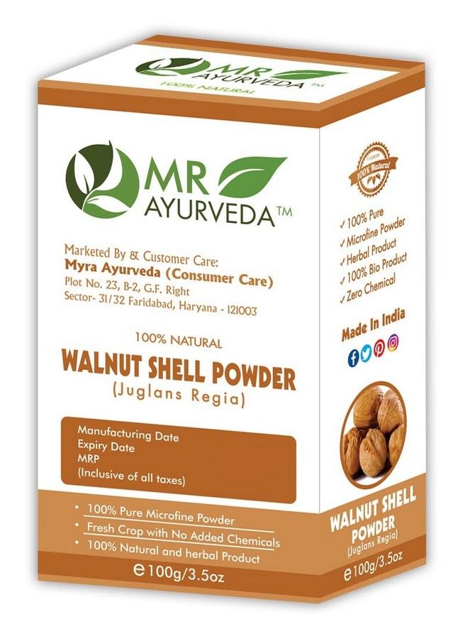 MR Ayurveda 100% مسحوق قشور الجوز العضوي؛ مسحوق قشور الجوز للتقشير؛ مسحوق قشور الجوز للبشرة؛ مسحوق قشور الجوز للشعر 100 جرام - Image 5