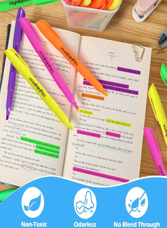 KIZZYEA 60 Pack Highlighters in 6 Assorted Colors, Chisel Tip Dry-Quickly Highlighters Bulk, No Bleed Highlighter Markers for Adult Kids, School Supplies for Teachers, Office Classroom Must Have - Image 2