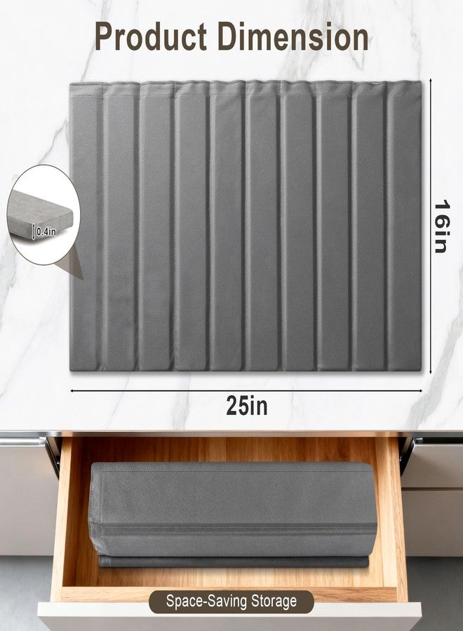 SZSJA Large Stone Drying Mat for Bathroom, Foldable Stone Bath Mat, Absorbent PU Quick Dry Mat, Non-Slip Foldable Kitchen Dish Drying Mat - Image 2