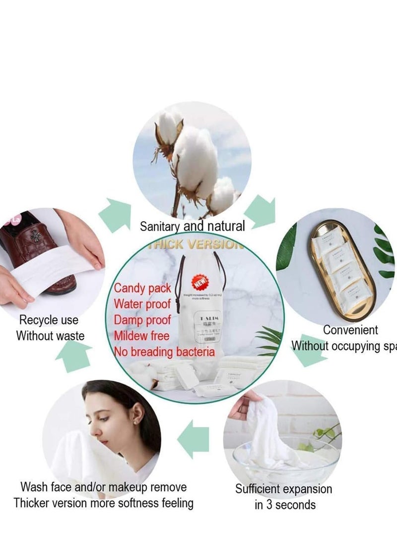 SOLARAE Premium Compressed Towel Tablet Wet and Dry Disposable Thicker Larger Essential Face Washcloths For Travel Camping Hiking Outdoor Sports Beyond Pure Cotton Home Beauty 20PCS - Image 5