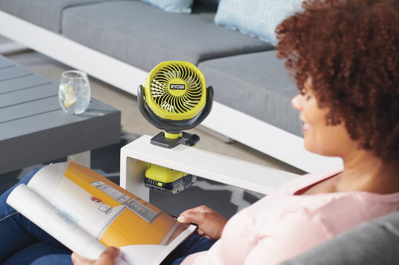 Ryobi RCF18-0 18V ONE+ Cordless 10cm Clamp Fan (Bare Tool) Hyper Green - Image 2