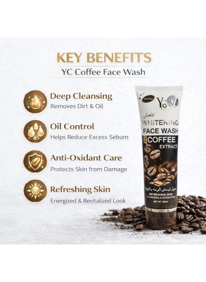 YC Brightening Face Wash with Coffee Extract, 100ml - Image 2
