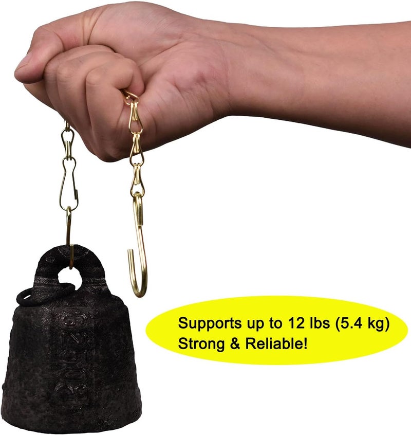 Sersberg Chain for Hanging Plants,11 Inch Gold Hanging Chain, Small Hanging Basket Chain Kits with Hooks for Bird Feeder Hanging Basket Extender Porch Wind Chime (Gold, 11 Inch-12PCS) - Image 3