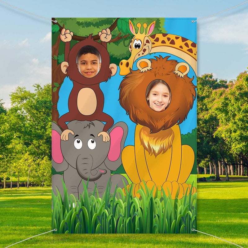BPA Jungle Safari Animals Birthday Backdrop - Image 3