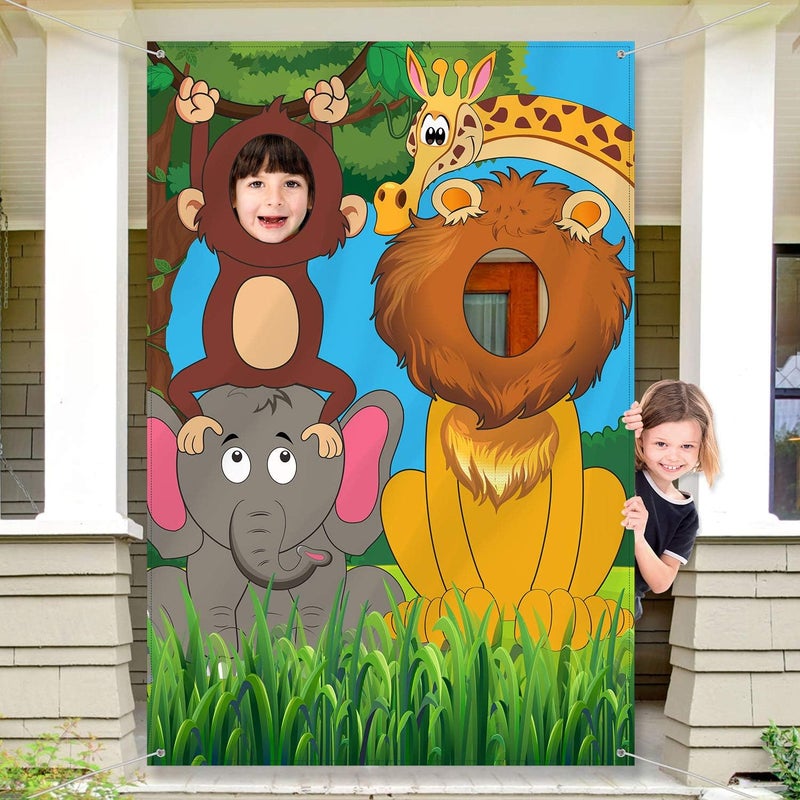 BPA Jungle Safari Animals Birthday Backdrop - Image 1