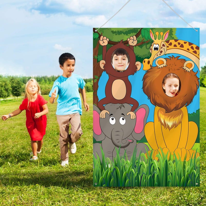 BPA Jungle Safari Animals Birthday Backdrop - Image 5