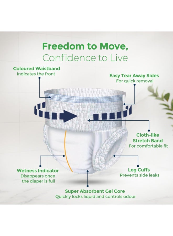 Karein Classic Adult Diaper Pant M Size, Medium, Waist , 60 Unit, Long Protection Hour, Unisex, Quick & Even Absorption, Anti-Bacterial, Leakproof, Odour Control, Wetness Indicator - Image 3