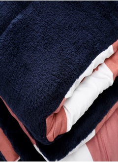 snooze Double Face Winter Fur Quilt, Caro Blue, 220*235cm  - Image 2