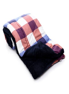 snooze Double Face Winter Fur Quilt, Caro Blue, 220*235cm  - Image 3