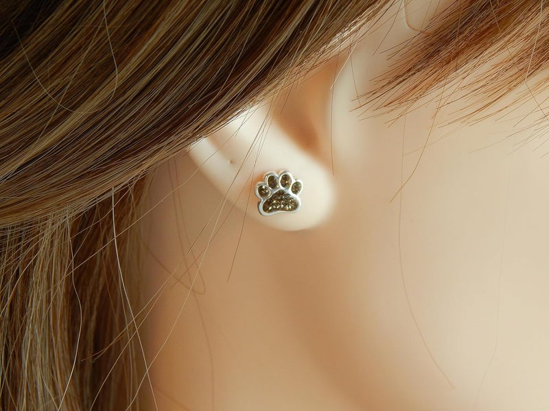 ICYROSE 925 Sterling Silver Paw Print Stud Earrings (Choose Your Style) (Nickel Free) - Image 4