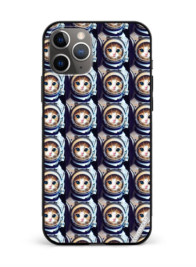 Protective Case Cover For Apple iPhone 11 Pro Max Cat Face Inside Astronauts Helmet Pattern Design Multicolour