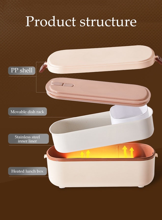DUNISO Electric Lunch Box Portable Heated Food Warmer Heated Lunch Box 304 stainless steel Leakproof Electric Thermal Lunch Box Multi-Function Self Cooking Food Warmer Lunchbox for Office  - Image 2