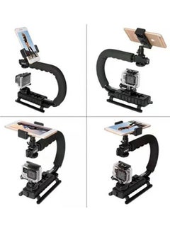 Generic AY49U/C Type Portable Camera Stabilizer Fill Light Microphone Camera Bracket iPhone & Android Mobile Phone Live Broadcast Holder Black  - Image 3