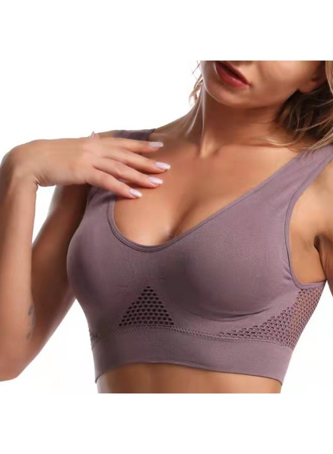 Popular Large Size Intimates Specially Designed For Xiyin Mesh Cut Out Breathable Hole Sports Bra For Women