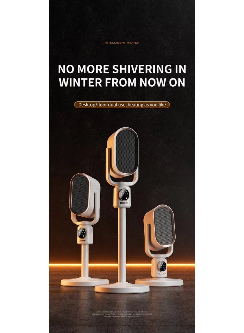 MOCOM Portable 1800W Electric PTC Space Heater & Cooling Fan for Home, Office & Large Rooms | Adjustable Height Mini Tower Heater with Remote, 3 Heating Modes, 110° Oscillation, Fast Heating, Night Light, Timer 2H/4H/8H, Ultra-Quiet 32dB, Overheat Protection, Desktop & Freestanding Design – ABS Flame-Retardant | Model DGS-N6 - Image 2