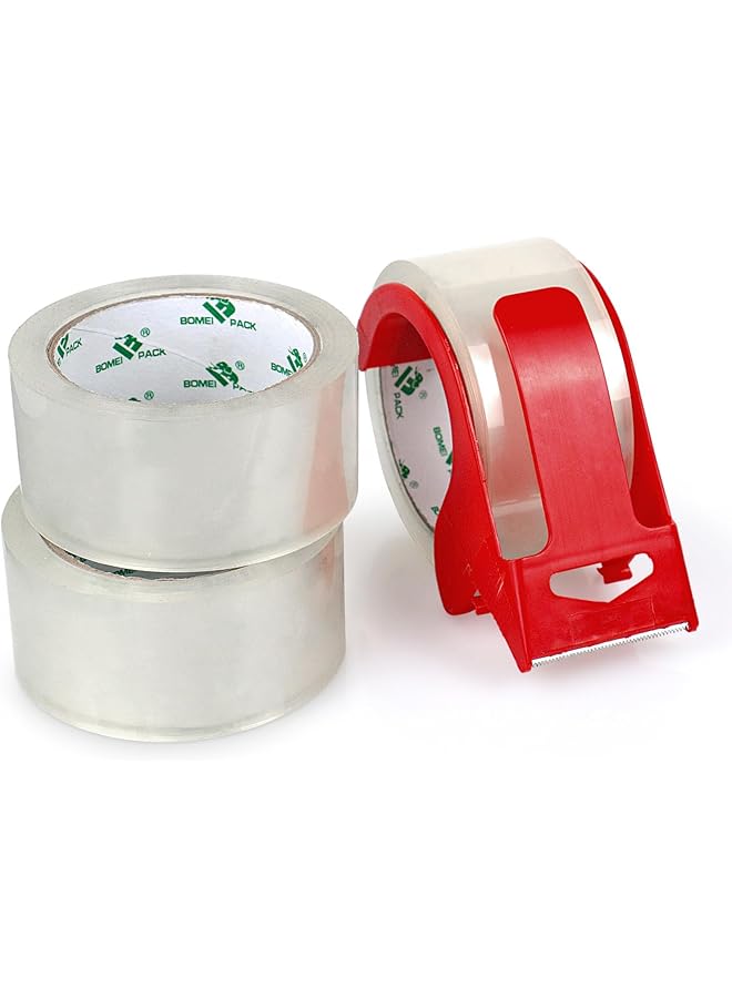 erorex Clearing Tape 3 With Free Dispenser 1.88In X 55Y Transparent Tape Refills For Shipping Box Aging Tape For Office And Storage School Supplies 3 - Image 1
