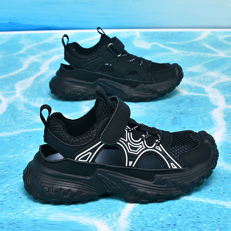 Boys' Shoes 2025 Hollow Breathable Frame Shoes For Older Children, Student Soft-Soled Dad Shoes Trendy - Image 5